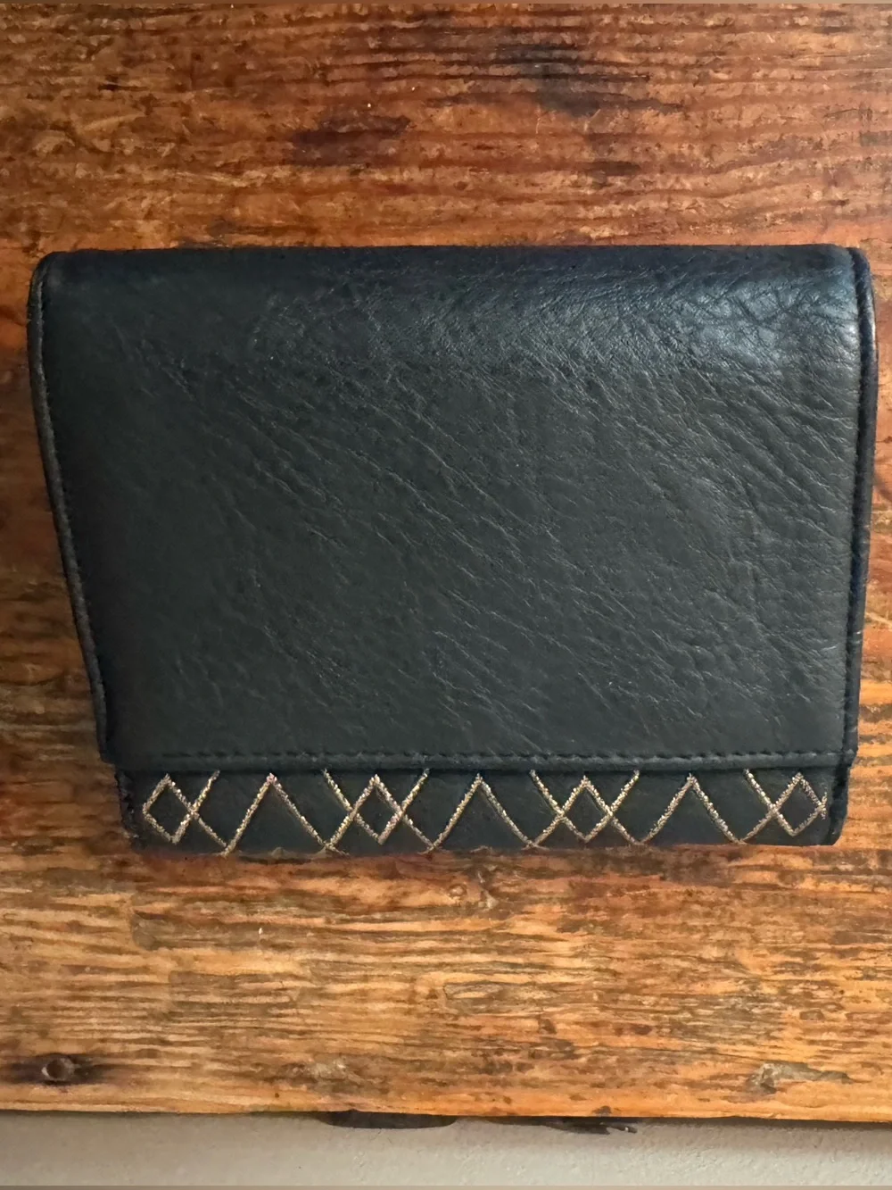 Stella & Dot Black Quilted Wallet Clutch w/Rose Gold Detail & Crossbody Strap